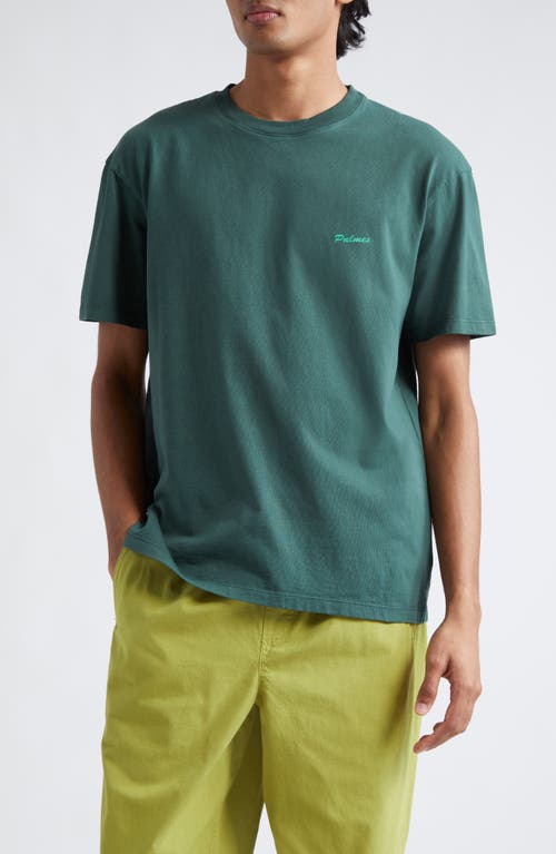 PALMES Cotton Logo T-Shirt in Dark Green  product