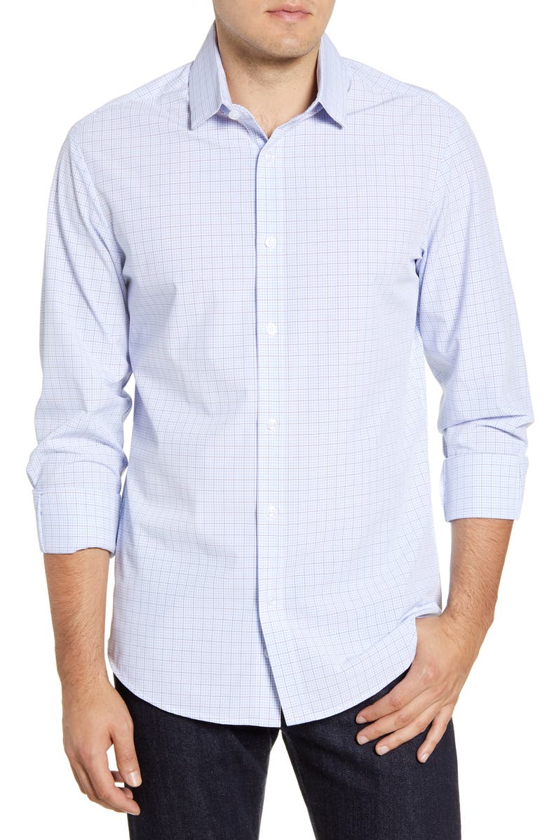 Mizzen+Main Dixon Tattersall Trim Fit Performance Button-Up Shirt, Main, color, 