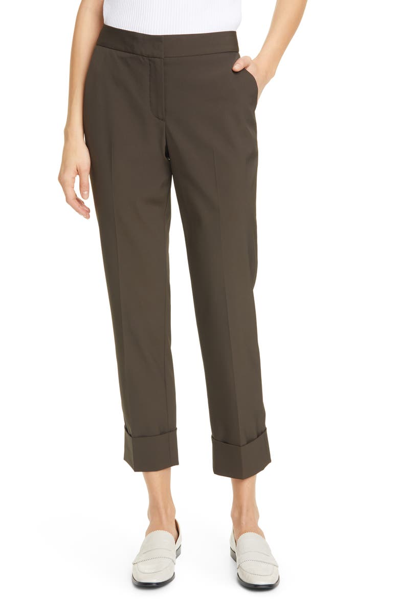 Judith & Charles Reva Cuffed Crop Pants, Main, color, Khaki