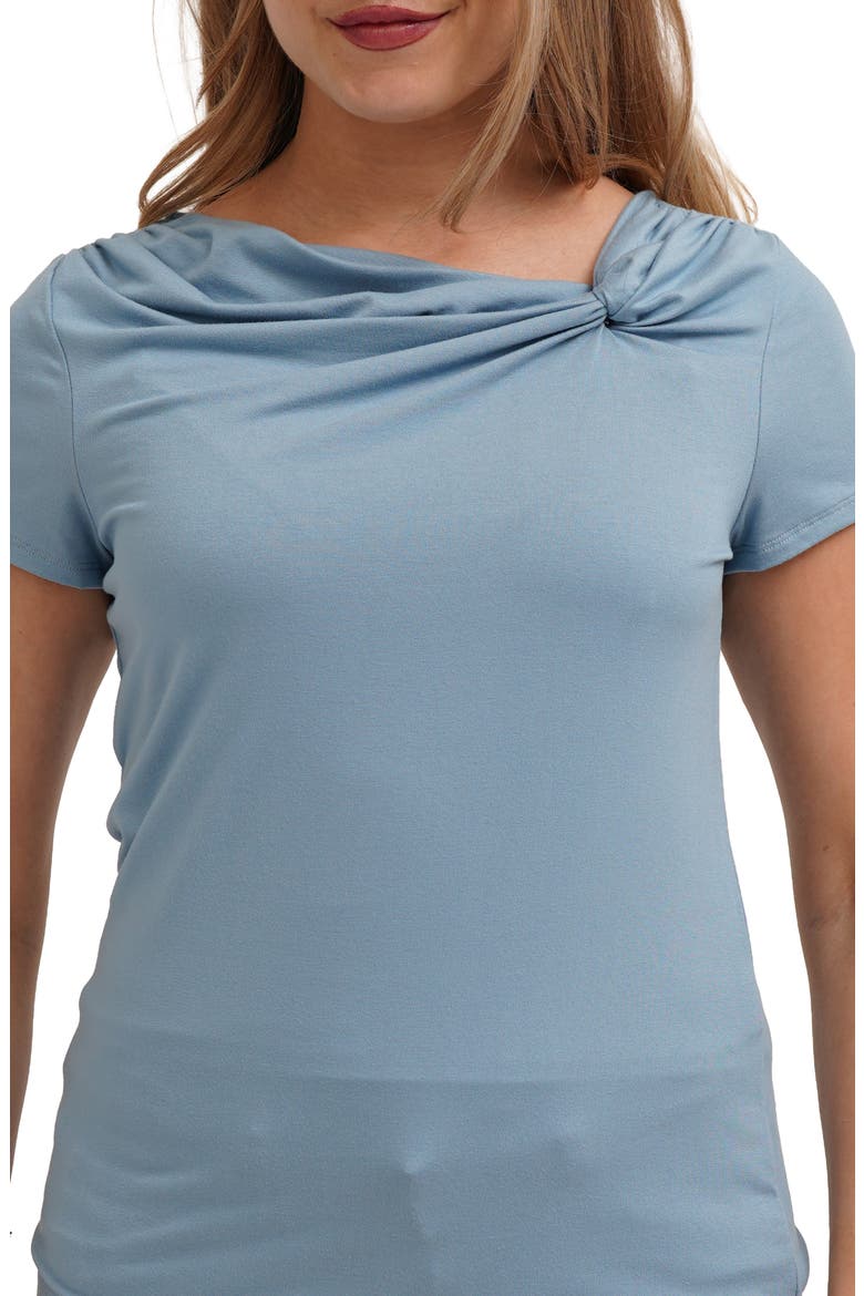 Asymmetrical Neckline Gathered Jersey Top, Alternate, color, WATER MIST