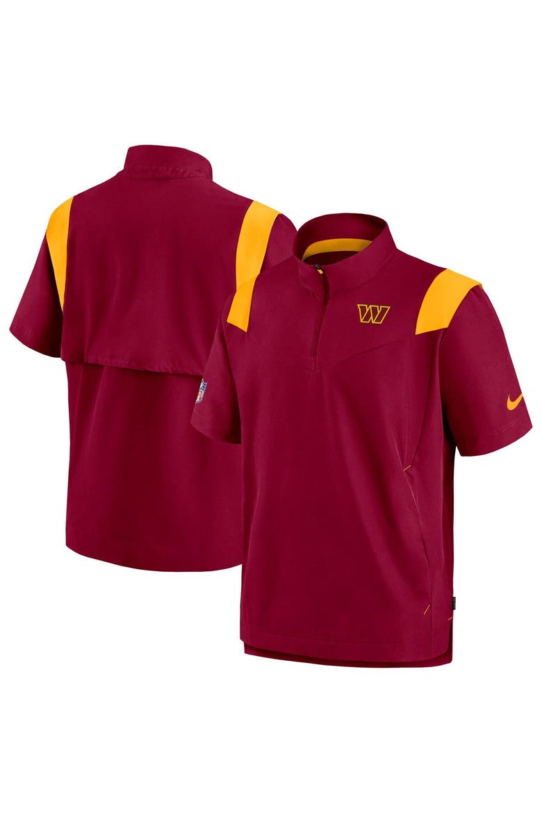 Men's Nike Burgundy Washington Commanders Sideline Coaches Chevron Lockup Pullover Top, Main, color, Burgundy