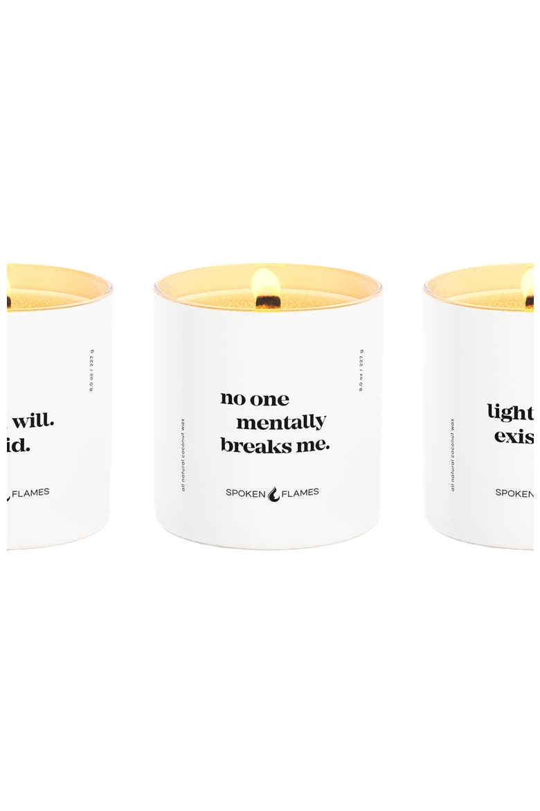 Straight Facts Candle Set, Alternate, color, Black And White