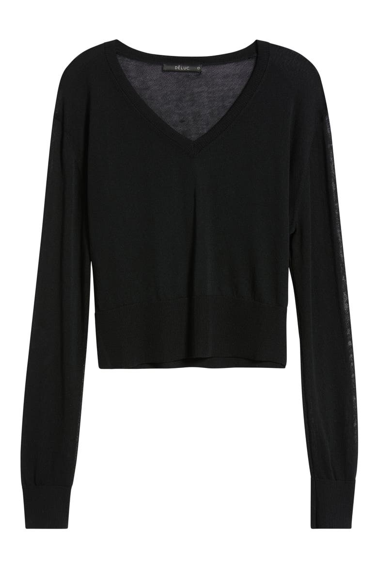 Granadella V-Neck Sweater, Alternate, color, BLACK
