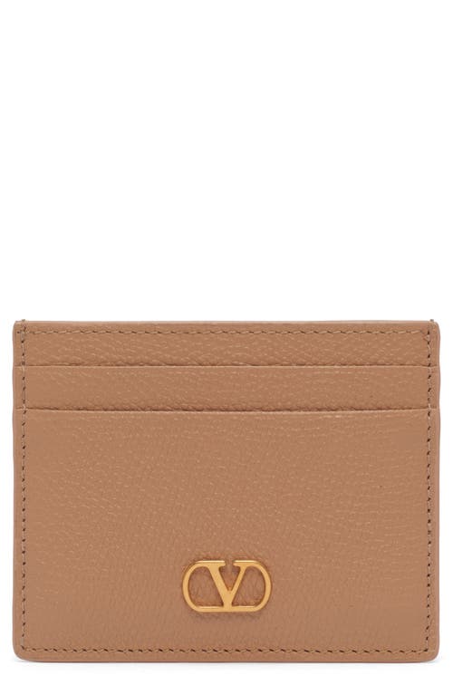 Valentino Garavani Vlogo Signature Leather Card Case In Pink