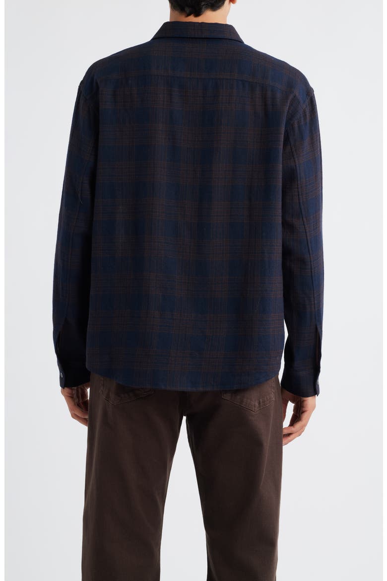 Plaid Virgin Wool Button-Up Shirt, Alternate, color, NAVY MULTI