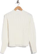 JASON WU Mock Neck Cable Knit Crop Sweater