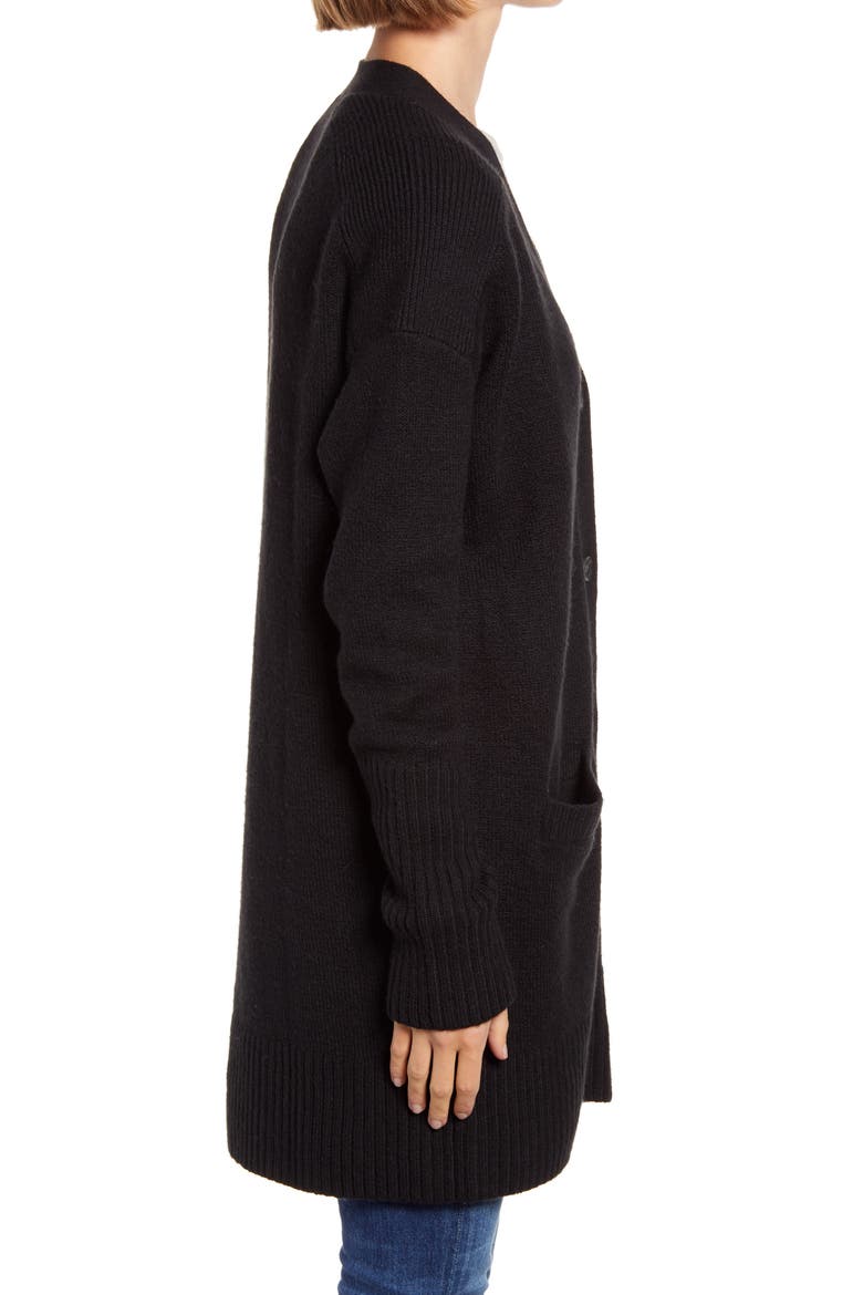 Longline Cardigan, Alternate, color, BLACK