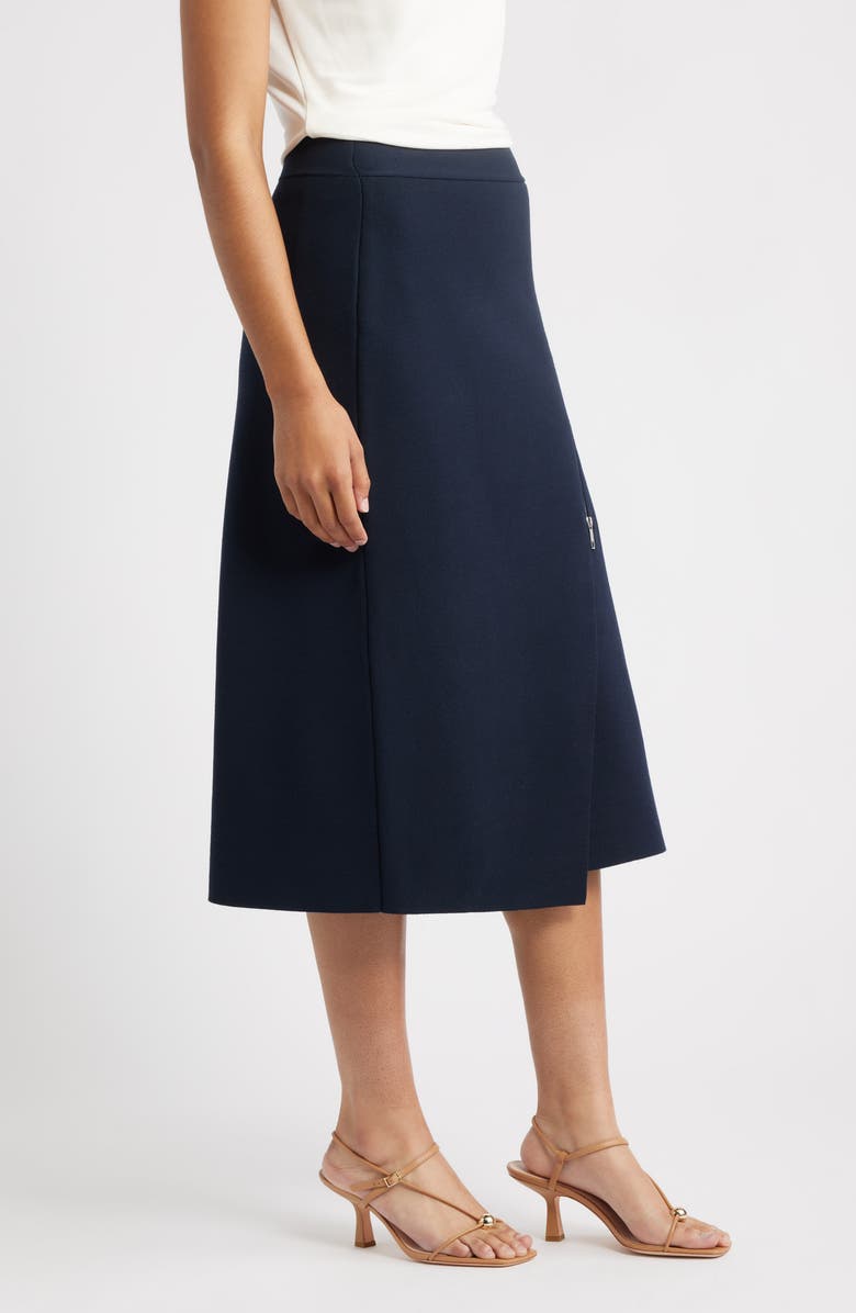 BOSS Feliora Faux Wrap Skirt, Alternate, color, Dark Blue