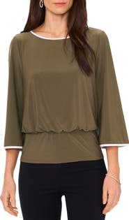 Chaus Banded Waist Flare Sleeve Top