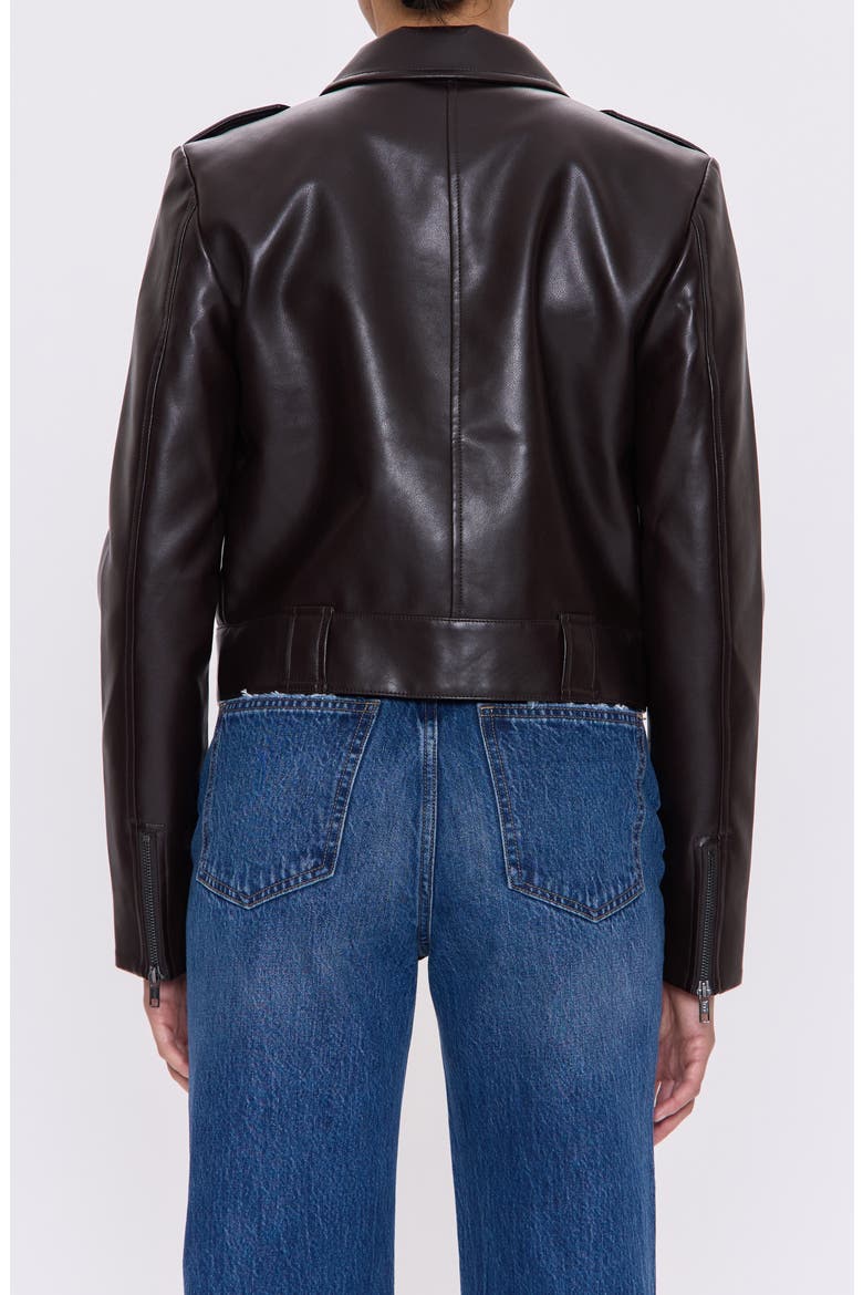 Bex Faux Leather Crop Jacket, Alternate, color, FRENCH ROAST