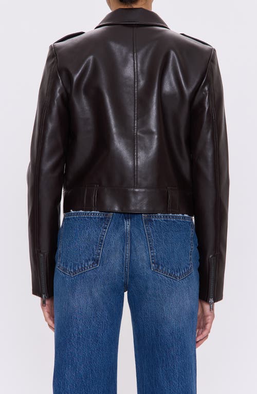 Pistola Bex Faux Leather Crop Jacket In Brown