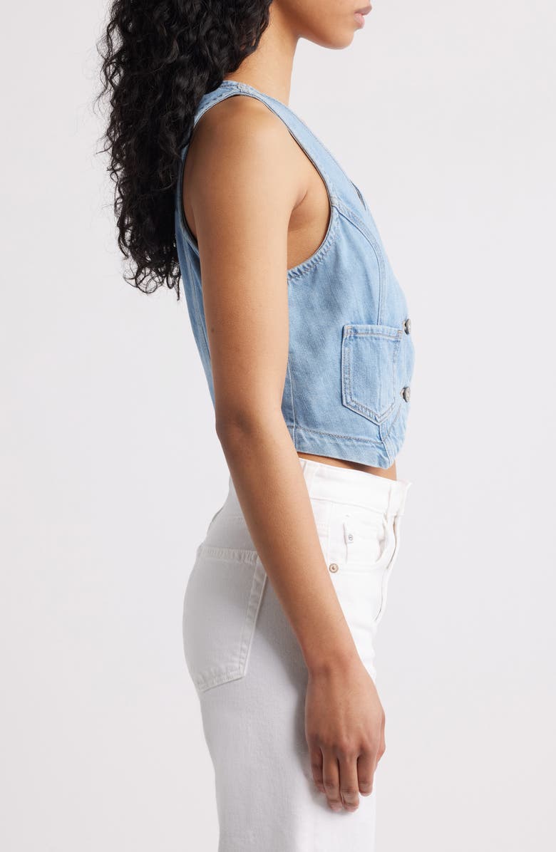 HIDDEN JEANS Supersoft Crop Denim Vest, Alternate, color, Light Wash