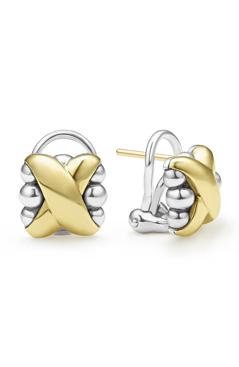 LAGOS Embrace Omega Earrings, Main, color, Gold/ Silver