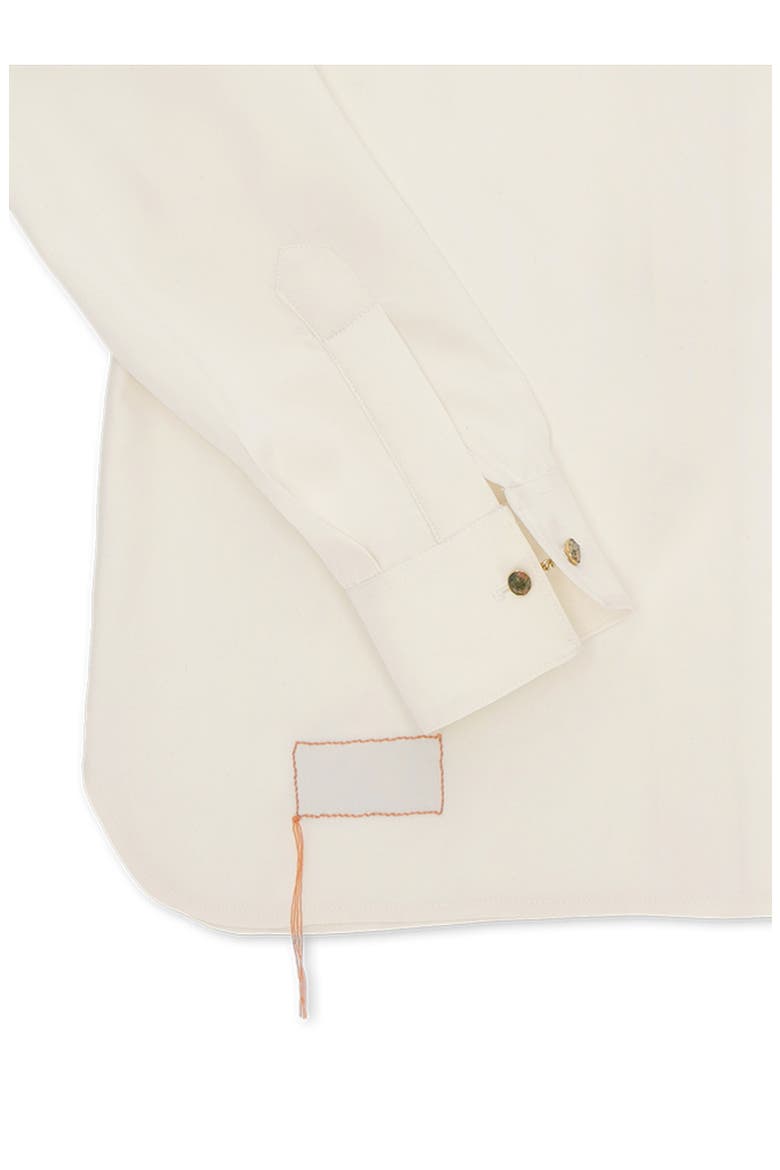 Silk Smoking Shirt, Alternate, color, Cream