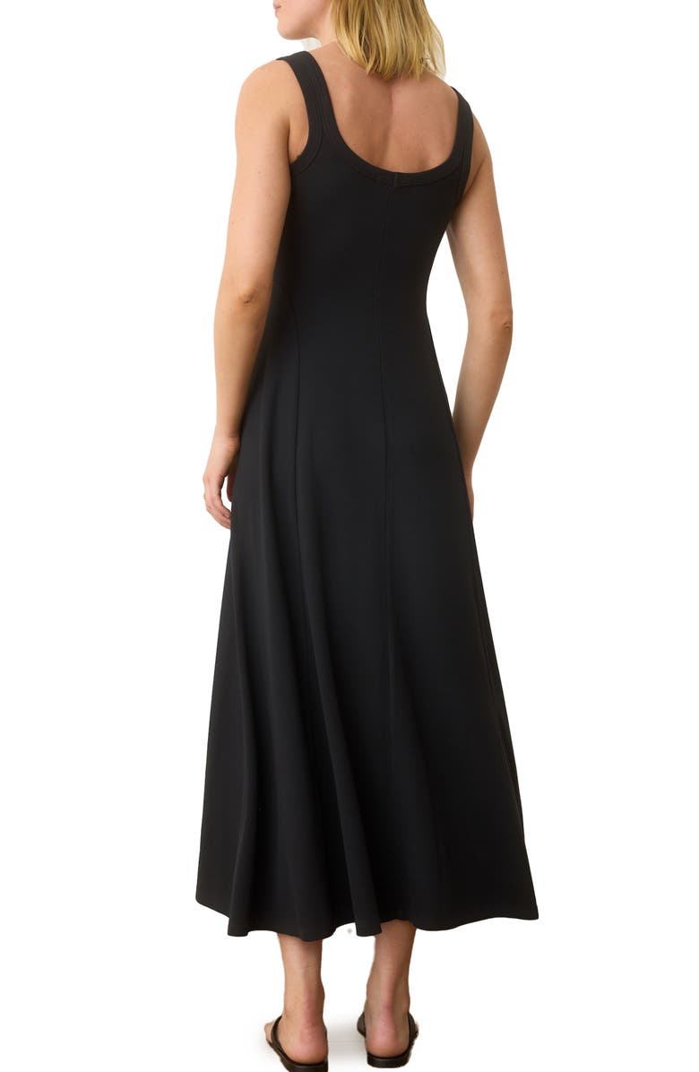 Marine Layer Lexi Sun-In Sleeveless Fit & Flare Rib Maxi Dress, Alternate, color, Black