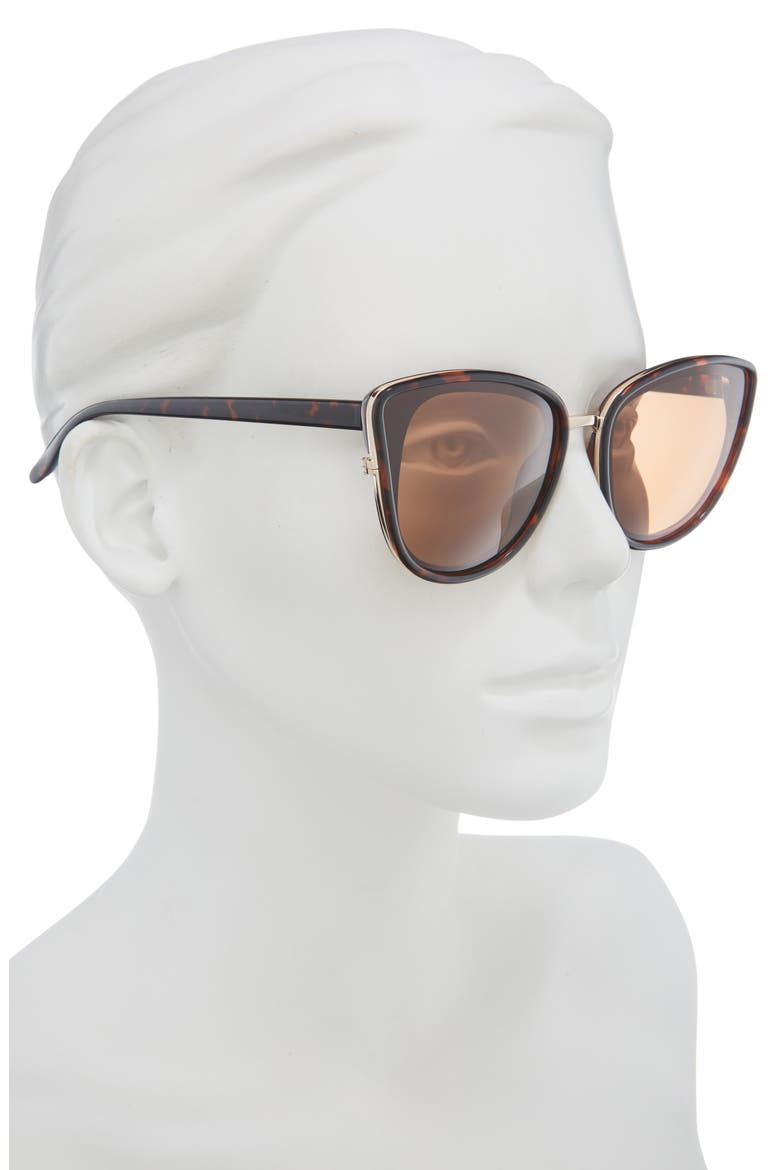 Plastic Cat Eye 60mm Polarized Sunglasses, Alternate, color, TORTOISE