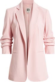 Anne Klein Open Front Scrunch Sleeve Blazer