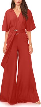 Vince Camuto Open Back Wide Leg Belted Jumpsuit