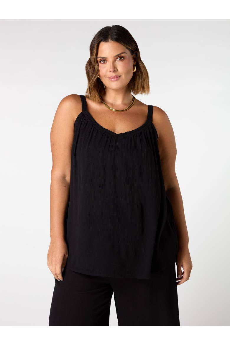 Crinkle Gathered Cami, Main, color, Black