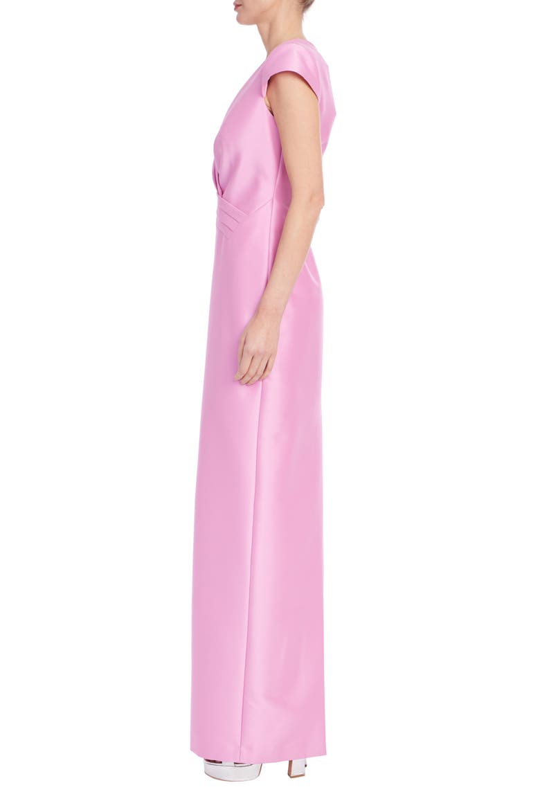 Short Sleeve Column Gown, Alternate, color, ROSE