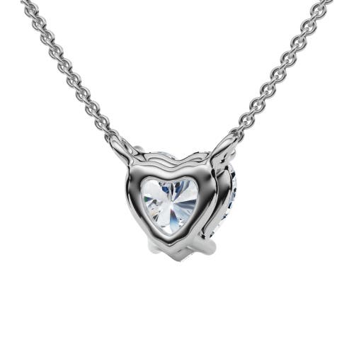 Bliss Diamond 1ct Heart Shape Diamond Solitaire Diamond Pendant 14k Gold Necklace Lab Grown In 14k White Gold