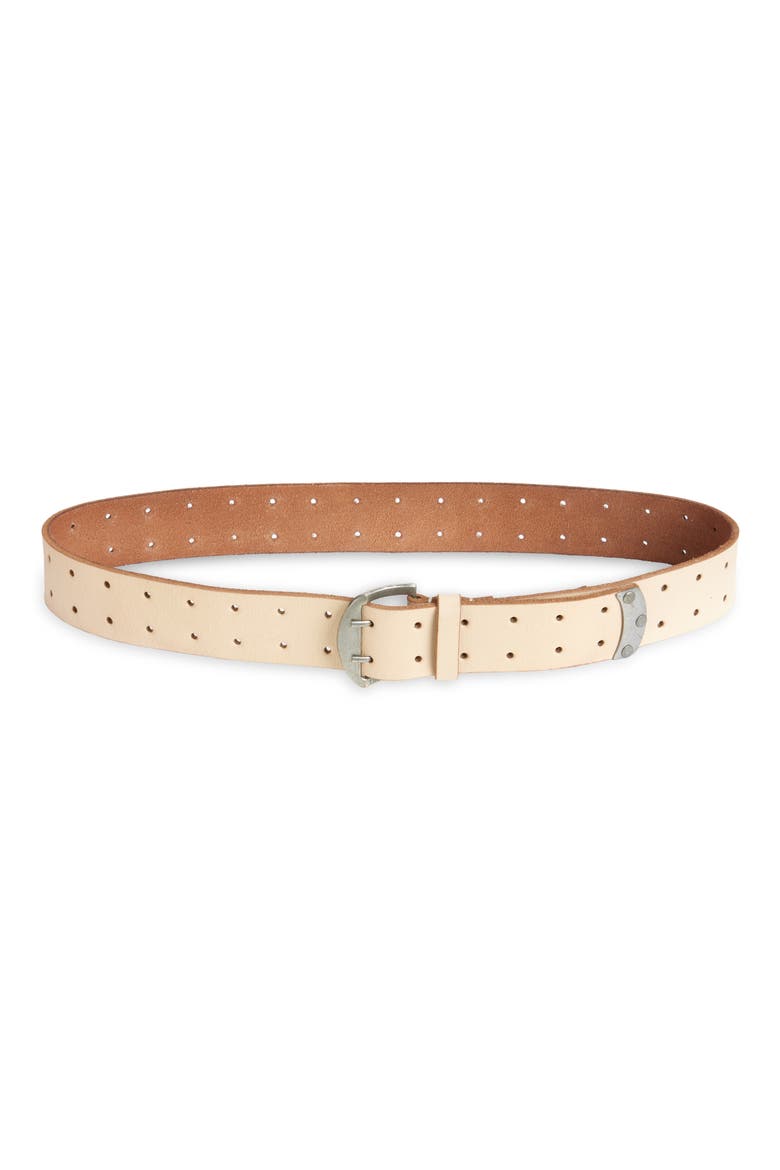 WTF Double Cross Leather Belt, Main, color, MINERAL