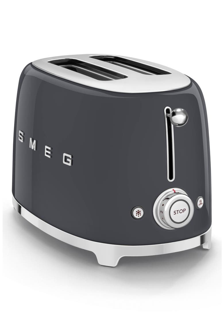 50s Retro Style Two-Slice Toaster, Main, color, SLATE GREY