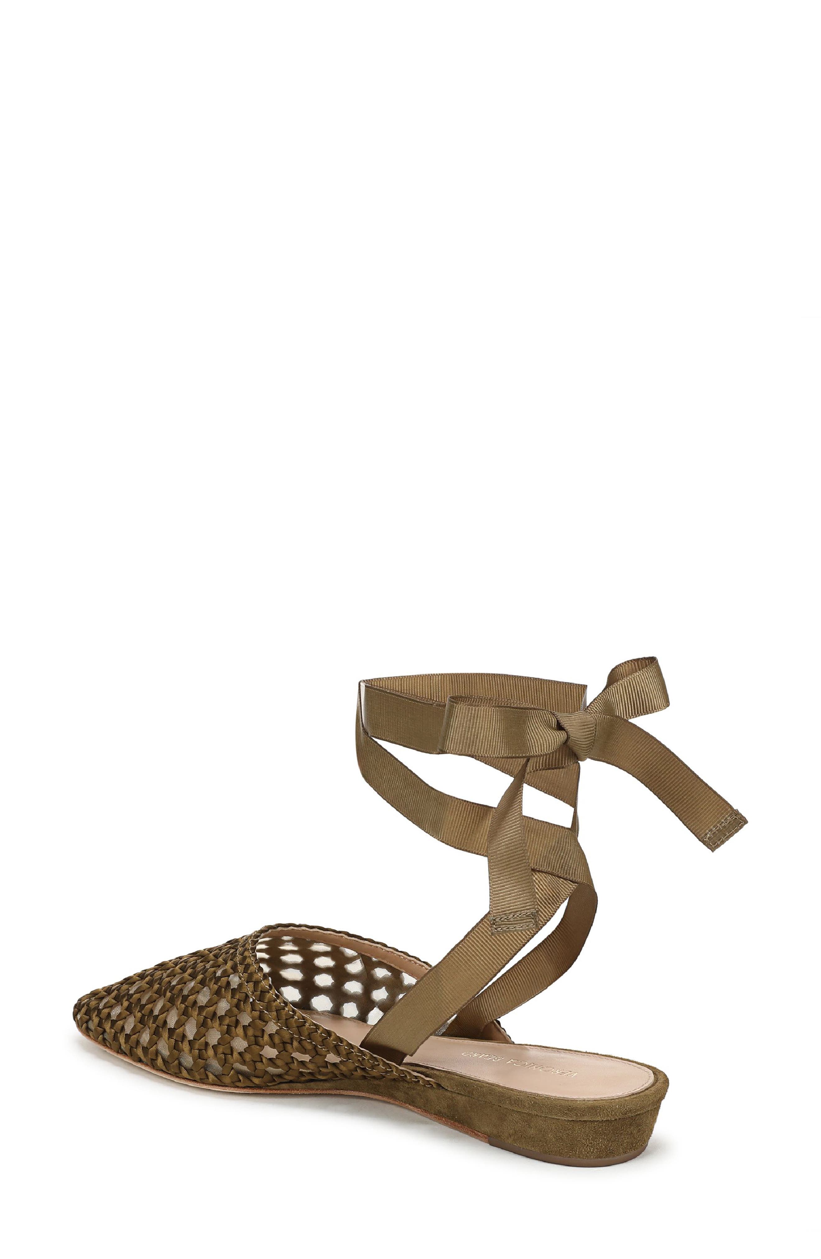 Malia Ankle Tie Ballet Flat, Alternate, color, FENNEL GREEN