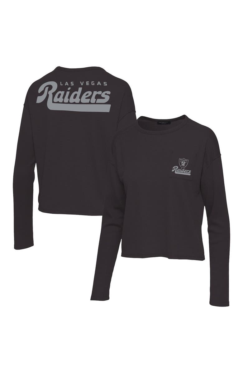 Junk Food Women's Junk Food Black Las Vegas Raiders Pocket Thermal Long Sleeve T-Shirt, Alternate, color, Black