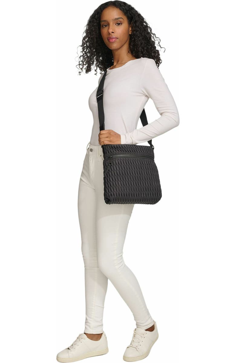 DKNY Mack Nylon Crossbody Bag, Alternate, color, Black/Black