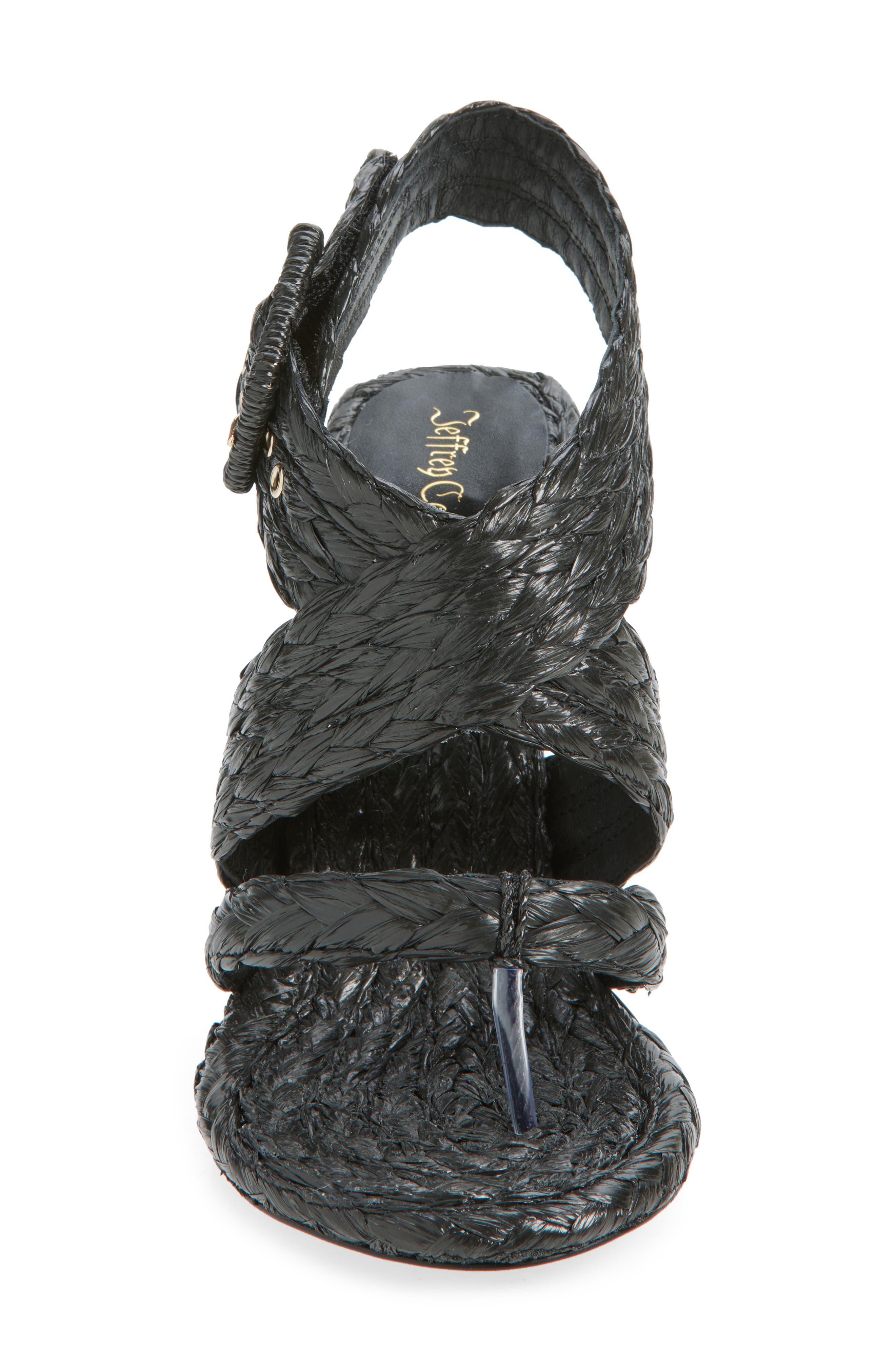 Jeffrey Campbell Boreal Raffia Sandal, Alternate, color, Black Raffia
