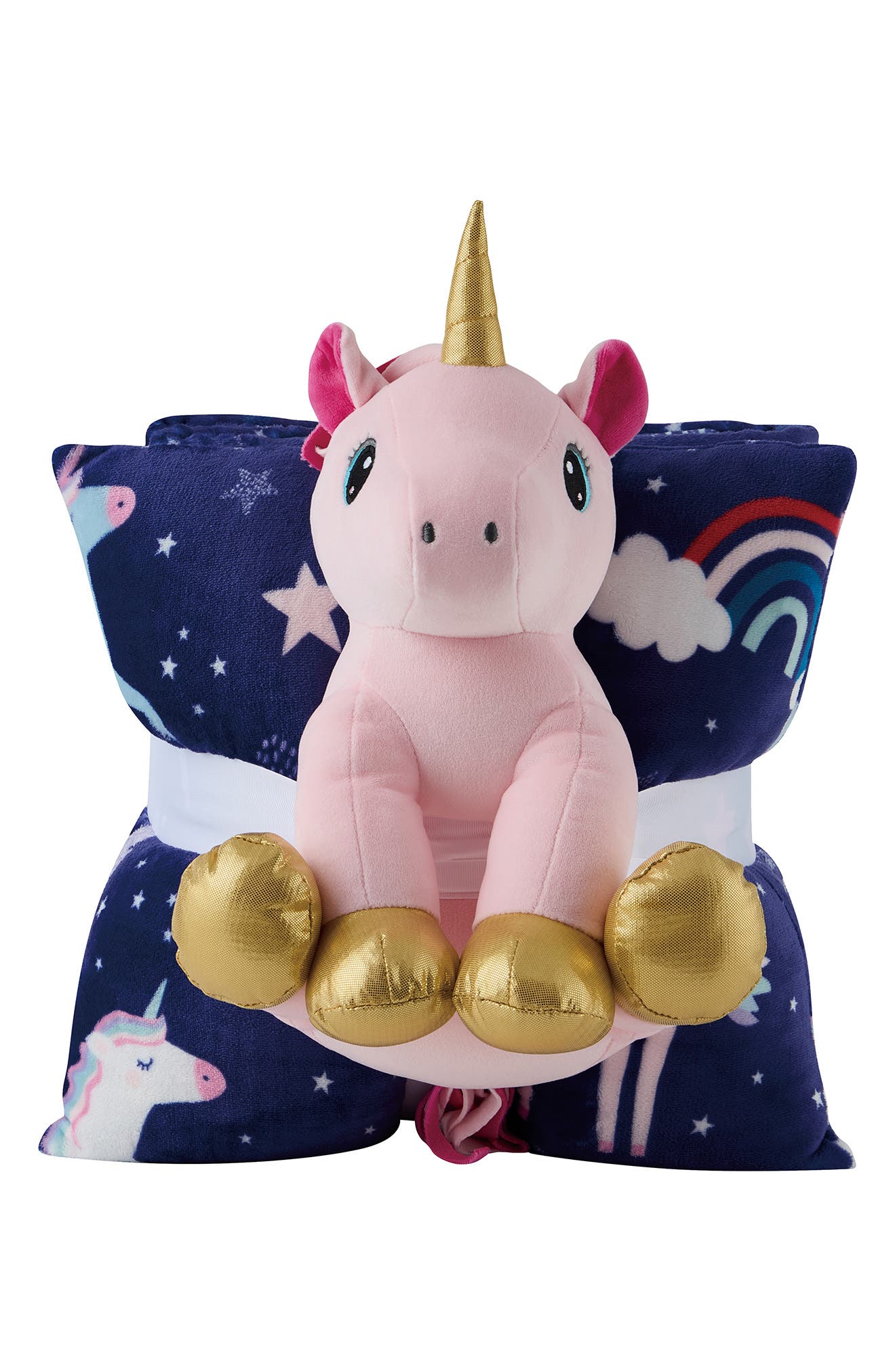 VCNY HOME Travel Throw Blanket, Accent Pillow & Stuffed Toy Set