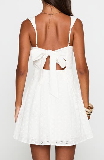 Xanthus Eyelet Tie Back Cotton Minidress