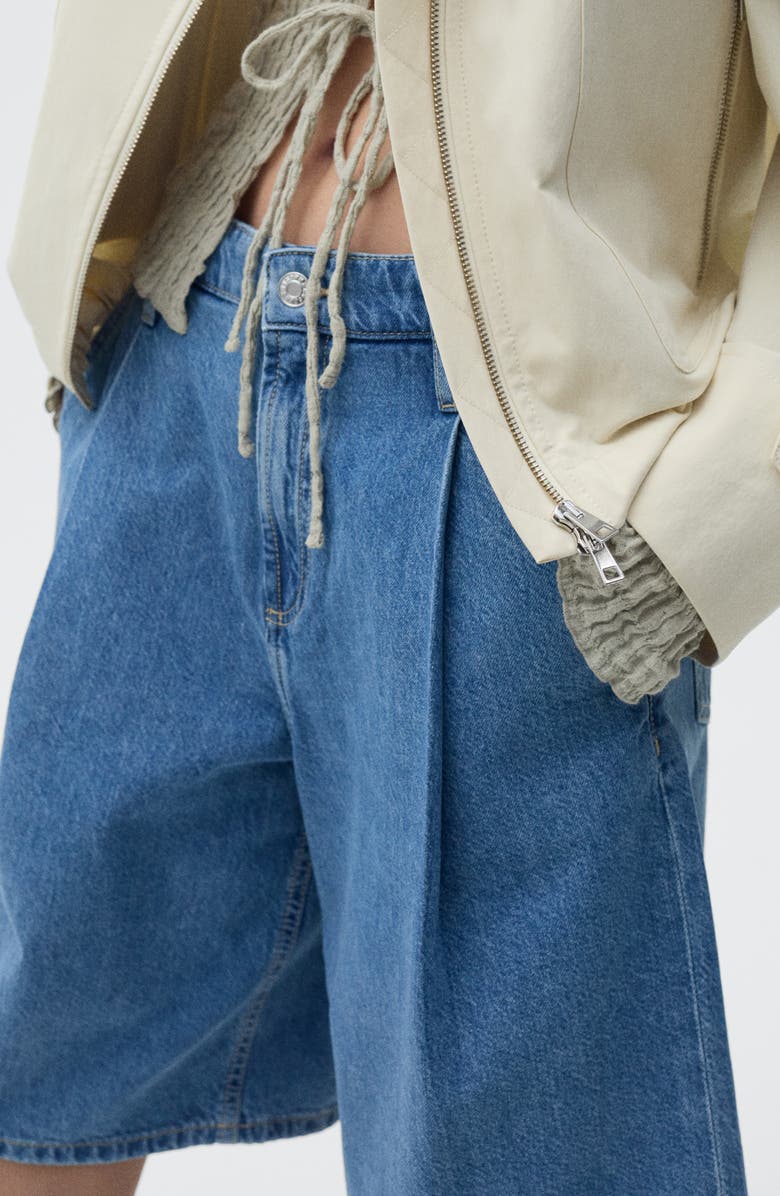 MANGO Dart Bermuda Denim Shorts, Alternate, color,