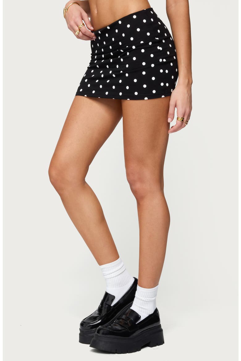 Aisha Polka Dot Miniskirt, Alternate, color, BLACK-AND-WHITE