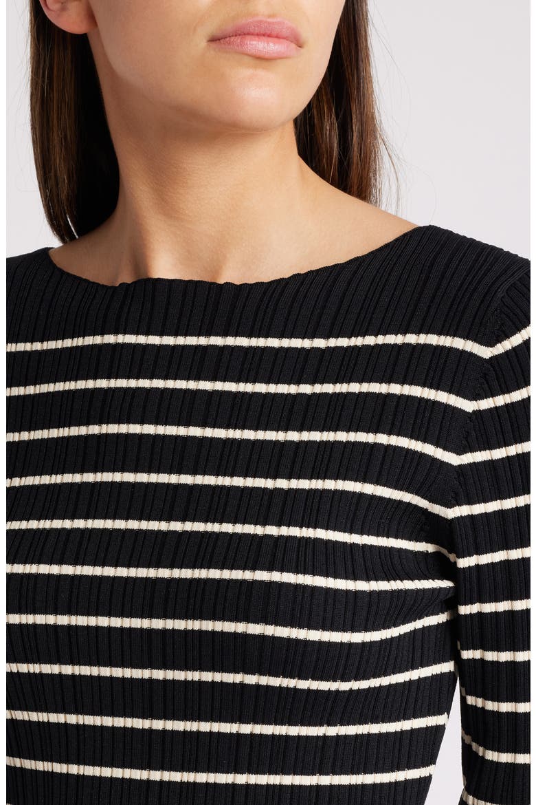 Stripe Rib Top, Alternate, color, 01-BLACK-CLASSIC CREAM