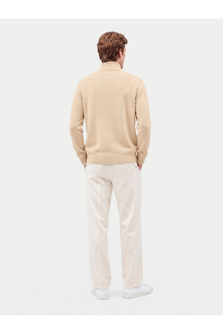 Cashmere Lightweight Mock Neck Sweater, Alternate, color, beige