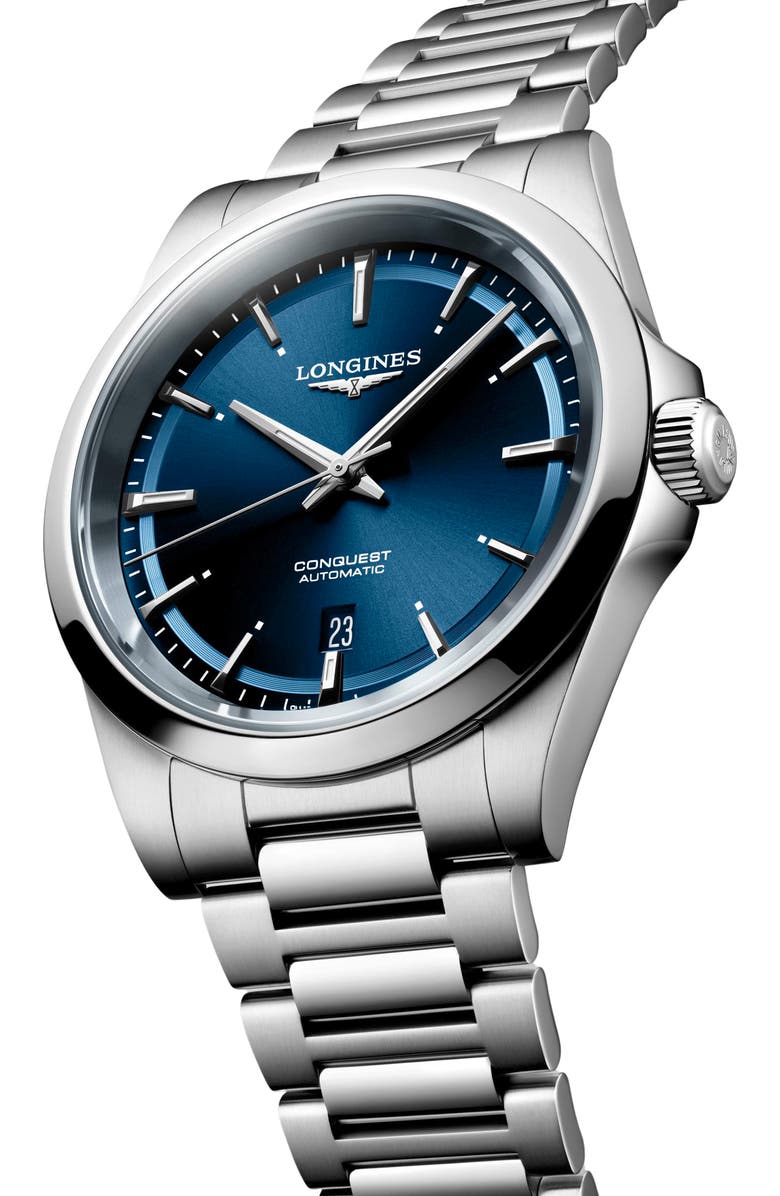 Longines Conquest Automatic Bracelet Watch, 41mm, Alternate, color, Blue