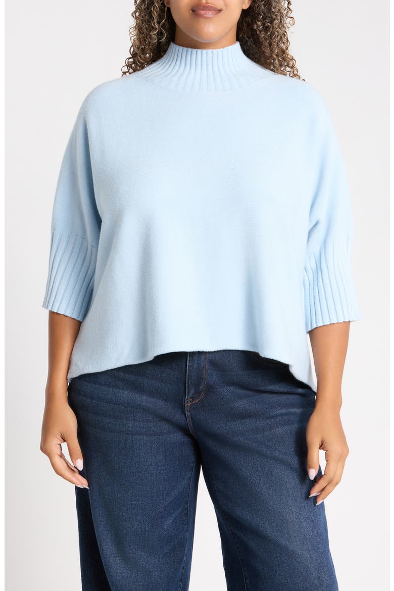 Crop Turtleneck Sweater, Main, color, BLUE