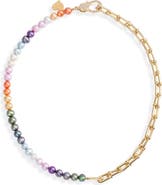 VIDAKUSH Multicolor Freshwater Pearl Chain Necklace