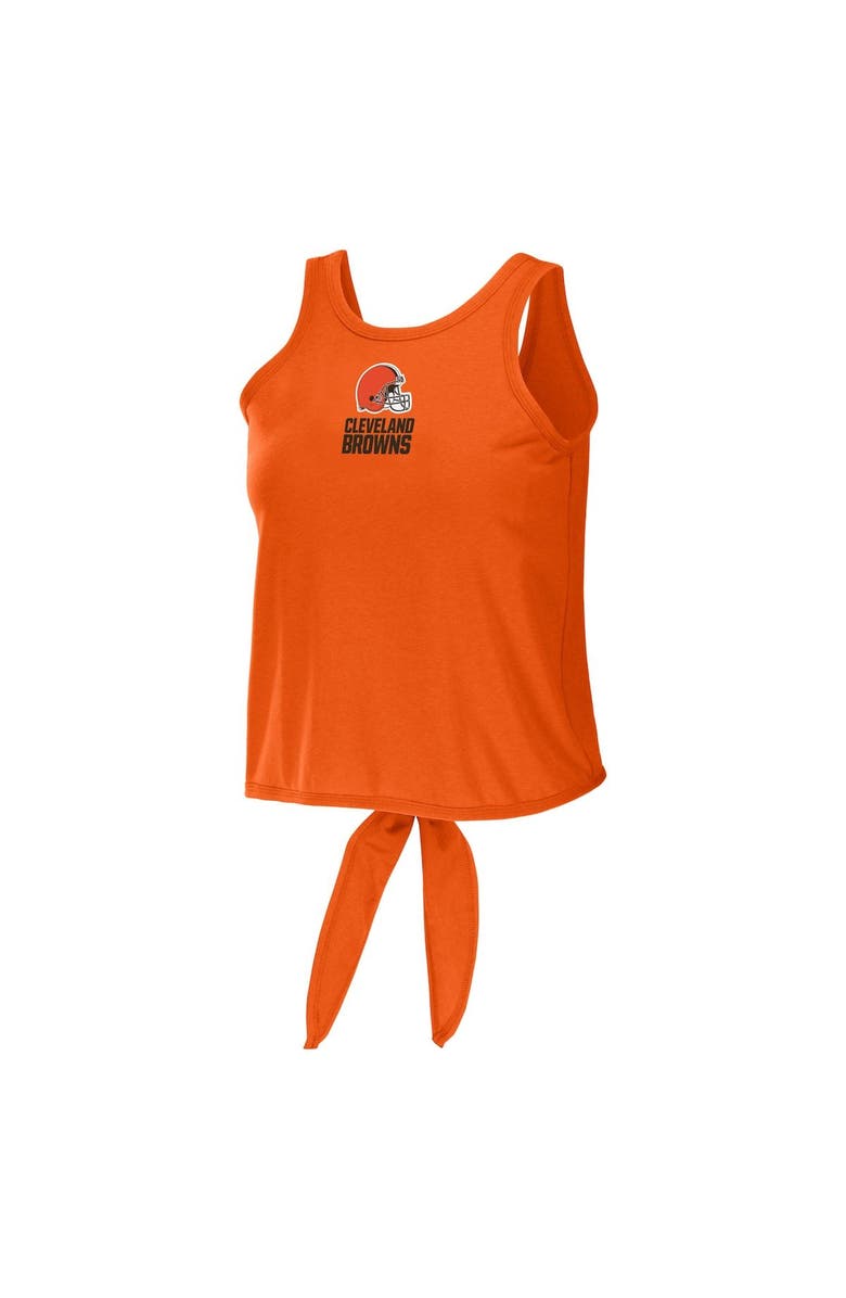 WEAR by Erin Andrews Women's WEAR by Erin Andrews Orange Cleveland Browns Open Back Twist Tie Tank Top, Alternate, color, 