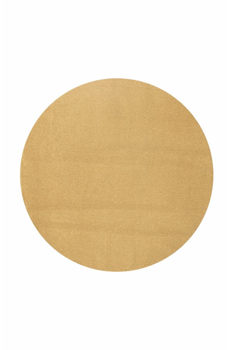 Haze Solid Low-Pile Round Area Rug, Main, color, Yellow/Amber