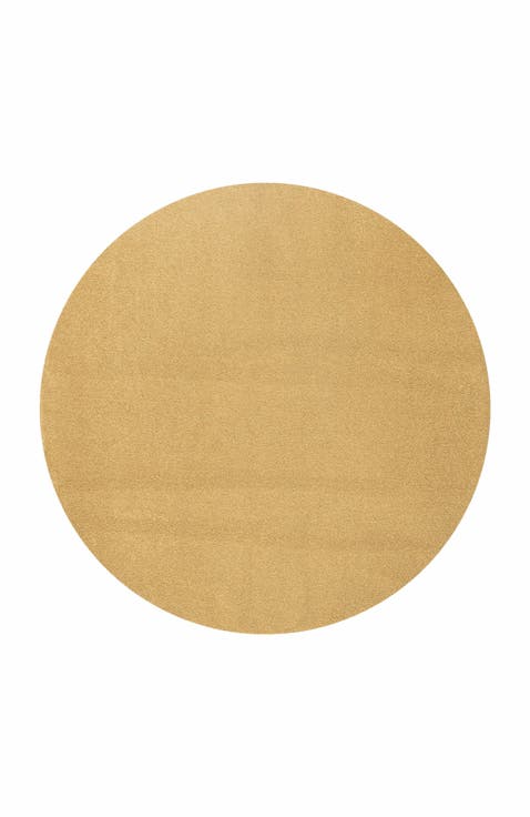 Haze Solid Low-Pile Round Area Rug