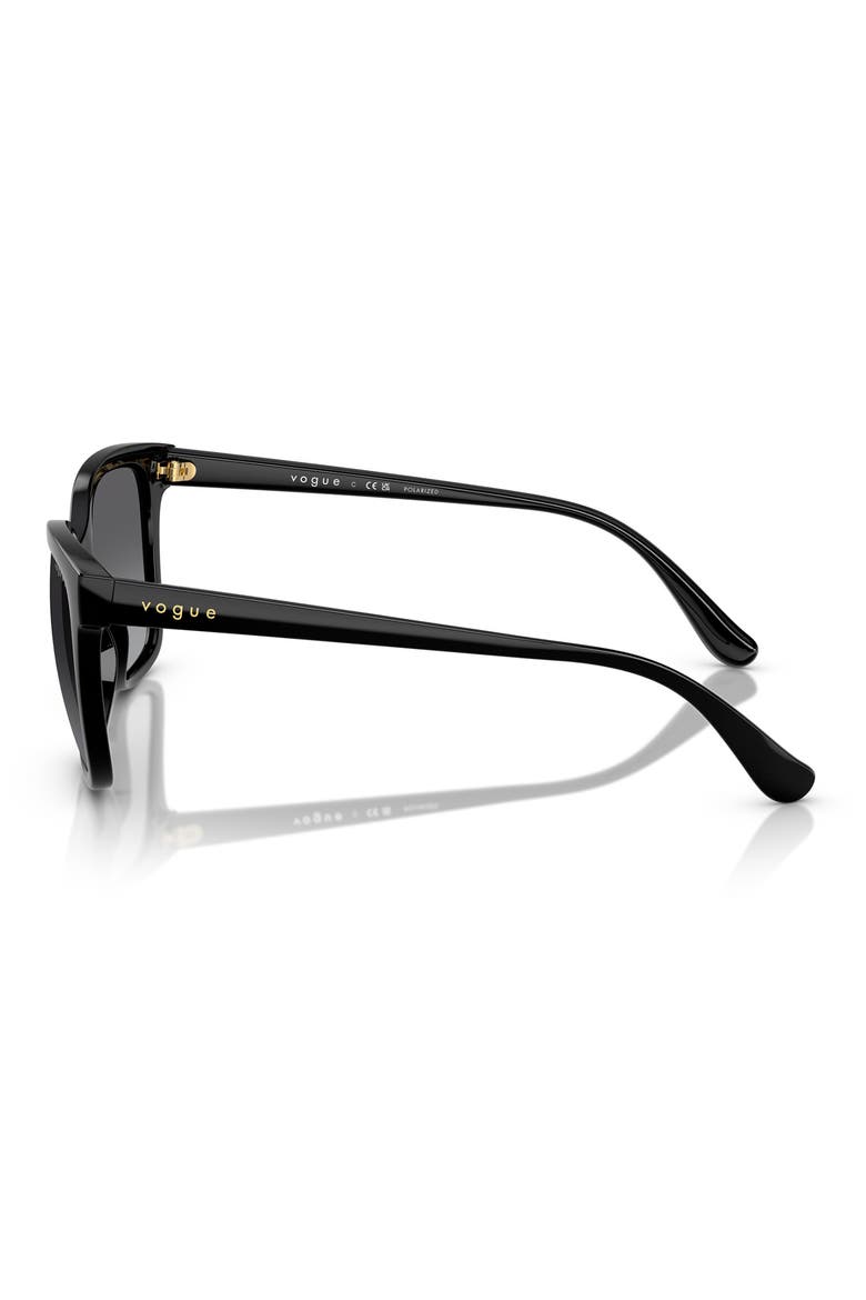 54mm Gradient Polarized Pillow Sunglasses, Alternate, color, BLACK