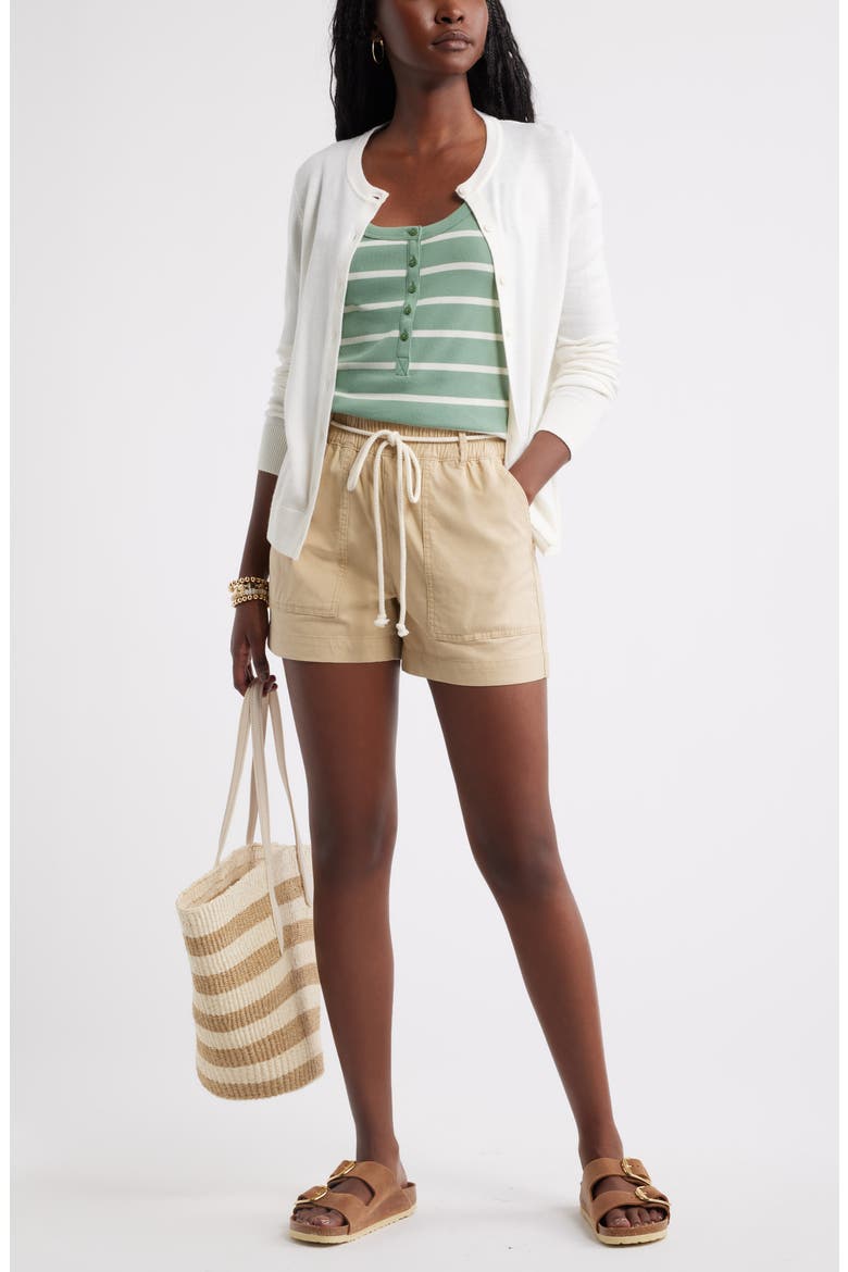 Cotton Blend Rib Henley Tank, Alternate, color, GREEN- WHITE JANA STRIPE