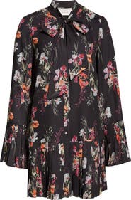 Cinq à Sept Iris Bouquet Alinda Long Sleeve Shirtdress