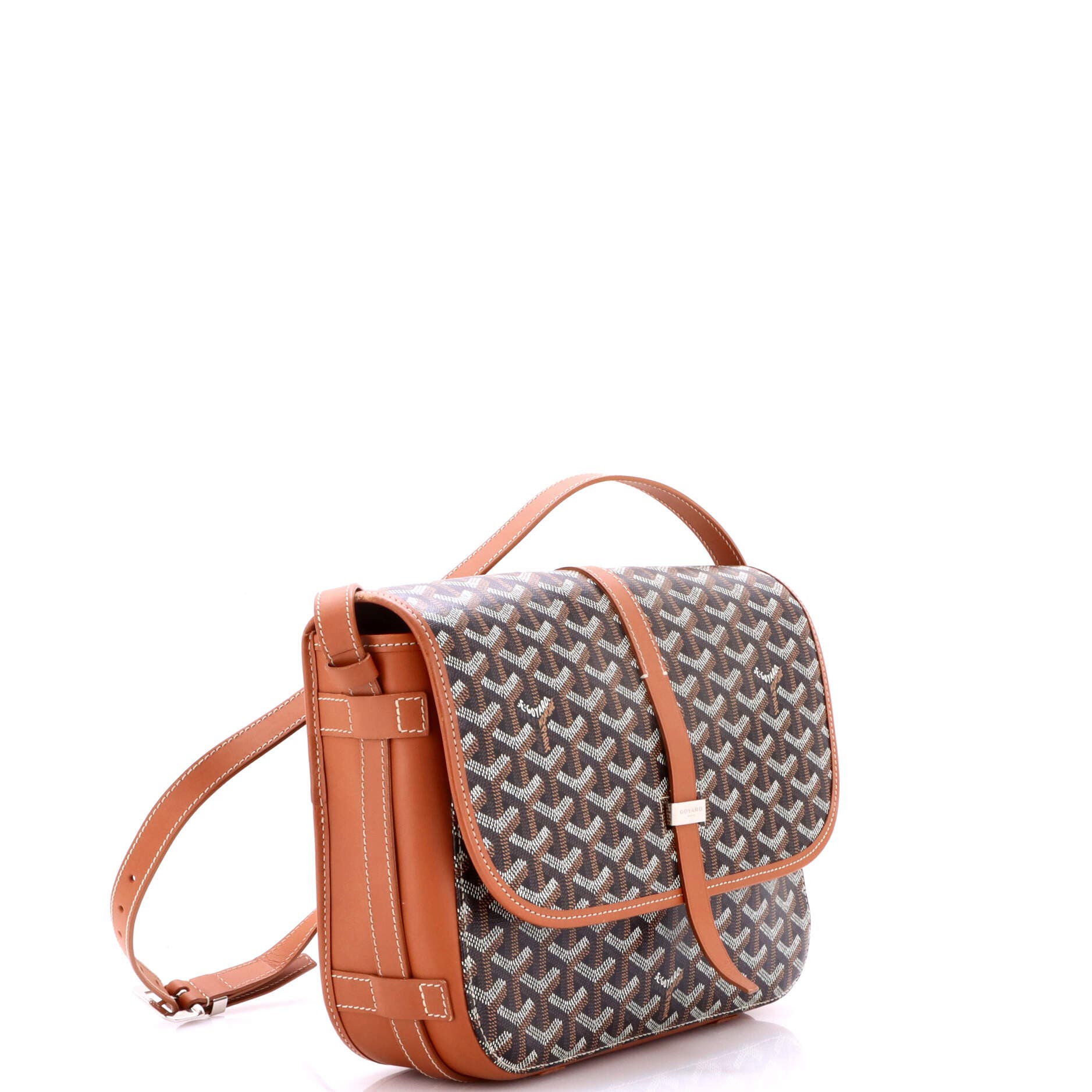 Pre-Owned Goyard Belvedere II Messenger Bag Coated Canvas MM, Alternate, color, Brown