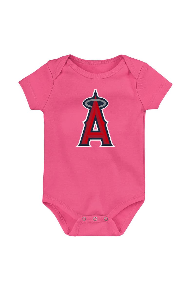 Outerstuff Infant Red/Navy/Pink Los Angeles Angels Baseball Baby 3-Pack Bodysuit Set, Alternate, color, Red