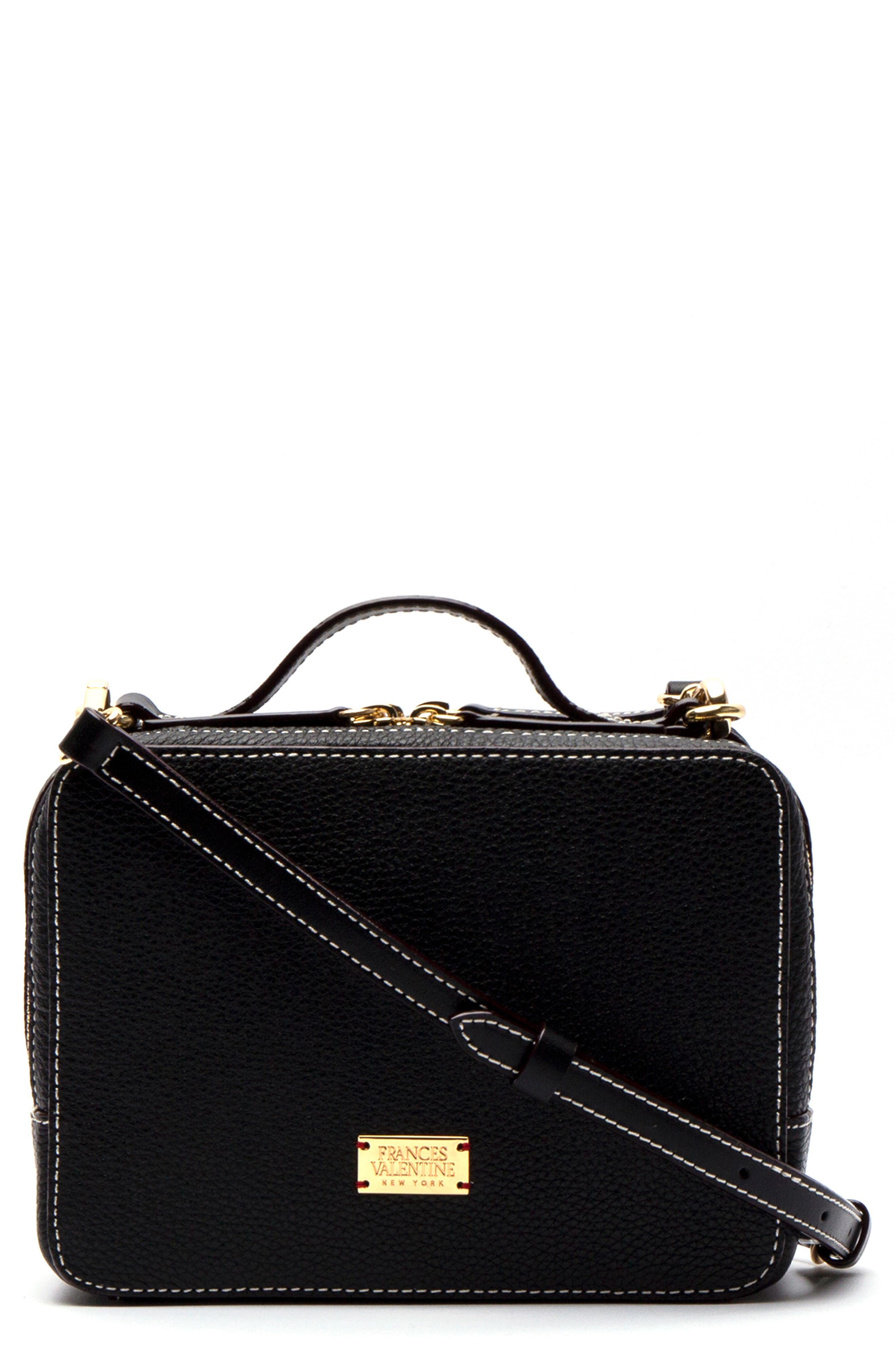 Frances Valentine Tumbled Leather Crossbody Bag, Main, color, 