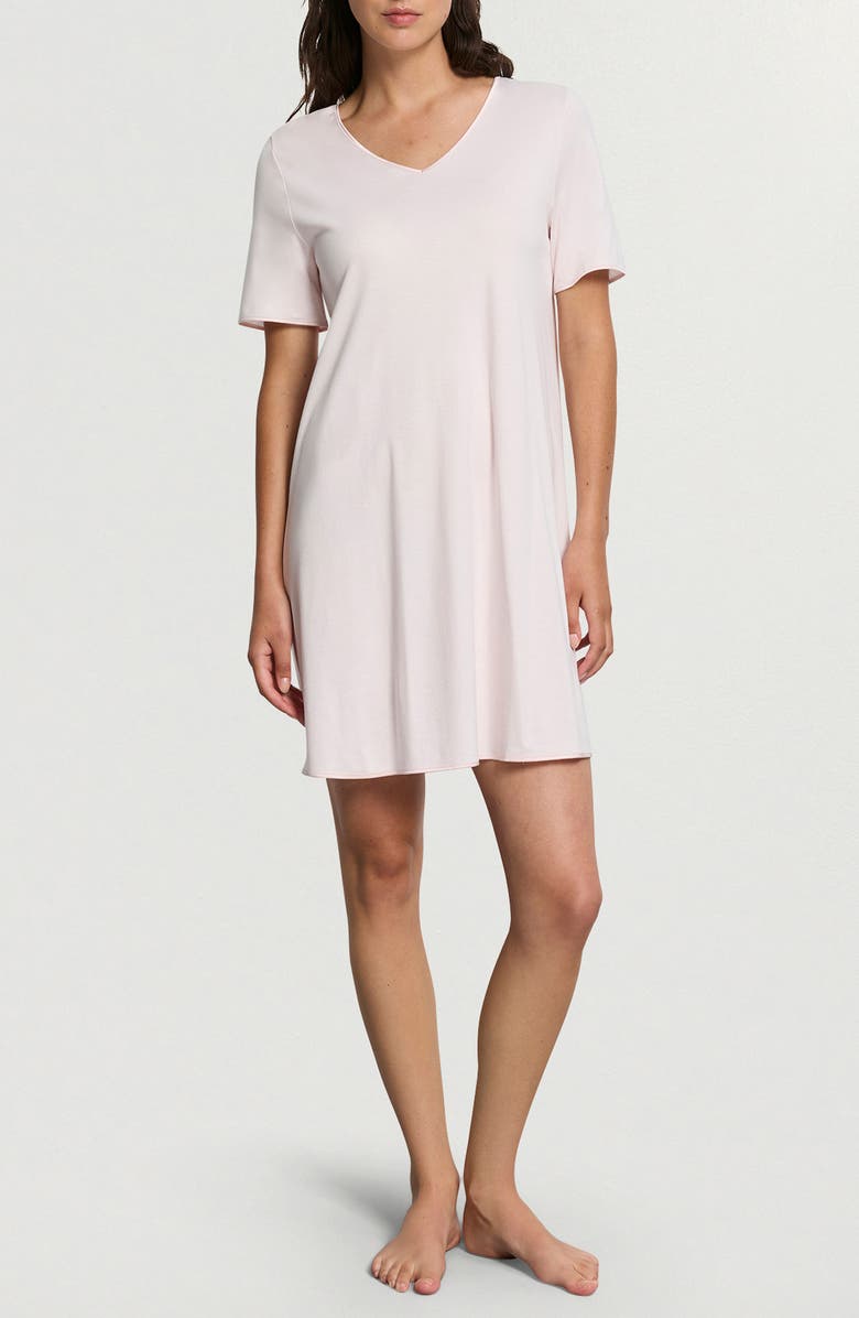 Hanro Cotton & Silk Nightshirt, Main, color, Honeydew